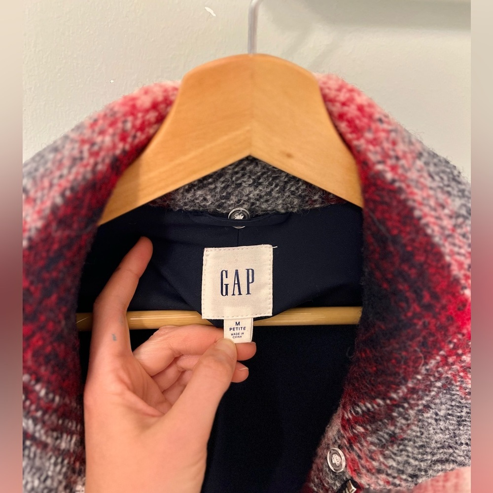 GAP wool plaid petite coat - Picture 9 of 9